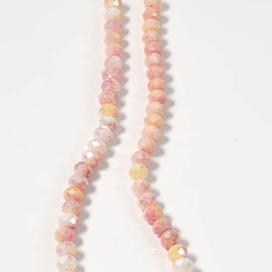 Jesse James Beads 8mm Pink & Orange Faceted Rondelle Glass Beads